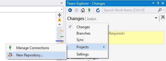 Vytvoření repozitáře ve Visual Studio