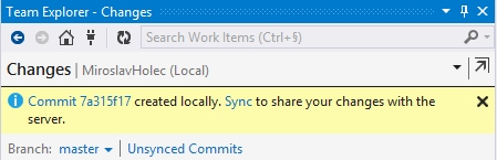 Visual Studio Sync after Commit